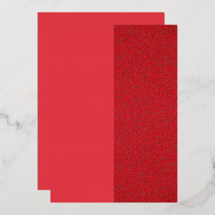 Relieve Metalizado Invitación moderna con papel de aluminio rojo - Di