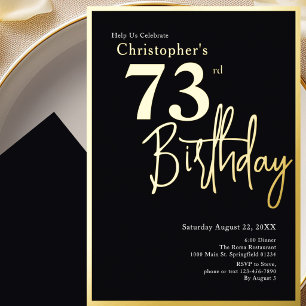 Relieve Metalizado Invitación moderna elegante para 73 cumpleaños con