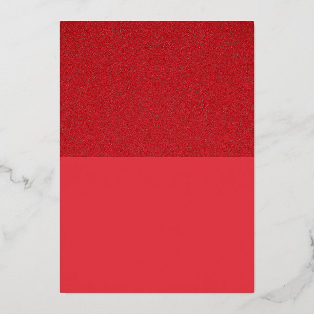 Relieve Metalizado Invitación personalizada roja con parte superior d (Anverso)