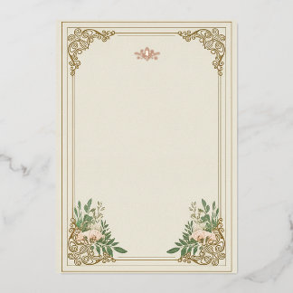 Relieve Metalizado La Invitación de Boda con Floritura Ornamental