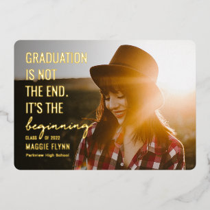Relieve Metalizado La Invitación de Foto de Graduación con Holograma