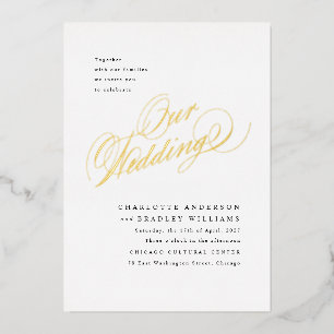 Relieve Metalizado Nuestra Invitación de Boda Elegance con Holograma