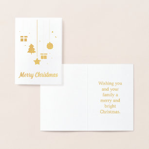 Relieve Metalizado Ornamentos de Navidad con tarjeta de mensaje Perso