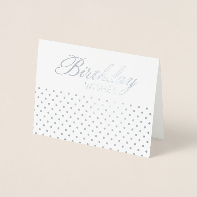 Relieve metalizado Polkadot Tarjeta de felicitació (Anverso)