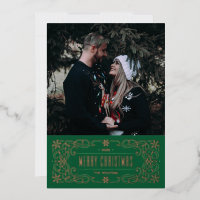 Relieve metalizado Snowflake Flourier Tarjeta de m