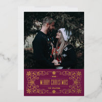 Relieve metalizado Snowflake Flourier Tarjeta de m