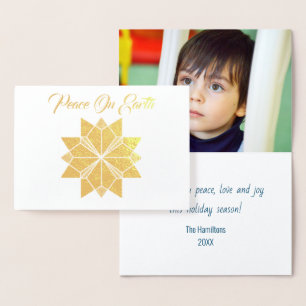 Relieve Metalizado Tarjeta de Foto con Estrella de Hoja de Oro