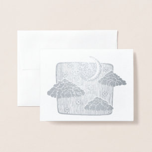 Relieve Metalizado Tarjeta de lámina con ilustración de cielo nocturn