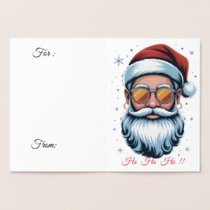 Relieve Metalizado Tarjeta de Navidad con Santa de papel de aluminio