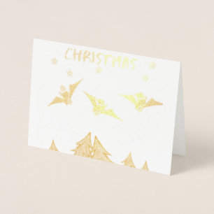 Relieve Metalizado Tarjeta de navidades de temas de gótico con bates