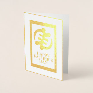 Relieve Metalizado Tarjeta de saludo del Día del Padre con Adinkra de