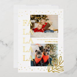 Relieve Metalizado Tarjeta festiva de vacaciones de Navidad con Foil 