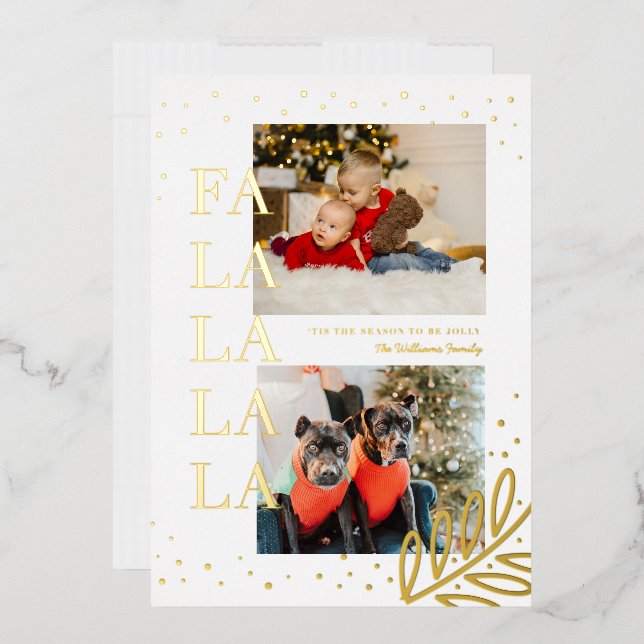 Relieve Metalizado Tarjeta festiva de vacaciones de Navidad con Foil  (Sobre)