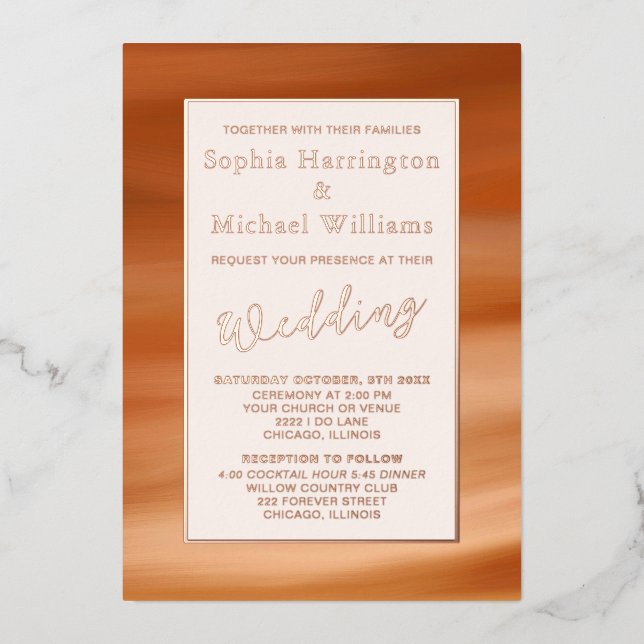 Relieve metalizado Terracotta Boho Plantilla edita (Anverso)