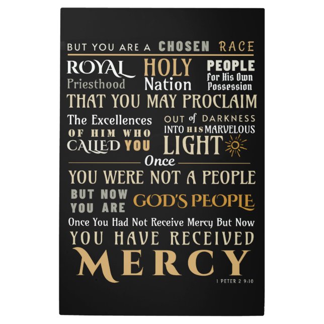 Religión cristiana 1 Peter 2-9:10 Arte Metalizado (Anverso)