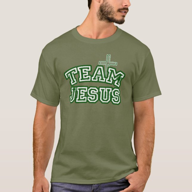 Religión cristiana Mens Jesus equipo camiseta (Anverso)