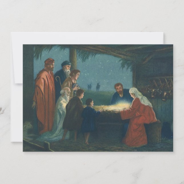 Religión vintage, adoración de los pastores (Anverso)