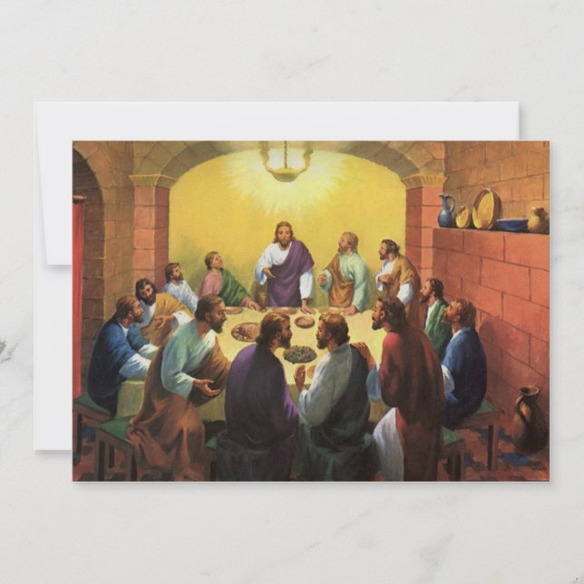 Religión vintage, última cena con Jesucristo (Anverso)