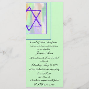 Religioso, barra Mitzvah, invitación de Mitzvah