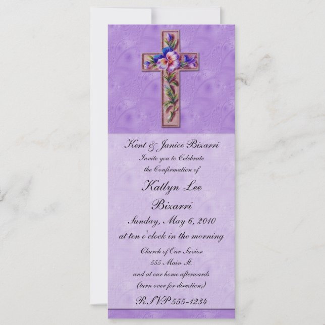 Religioso, bautismo, Invitación de confirmación (Anverso)