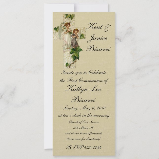 Religioso, bautismo, Invitación de confirmación (Anverso)