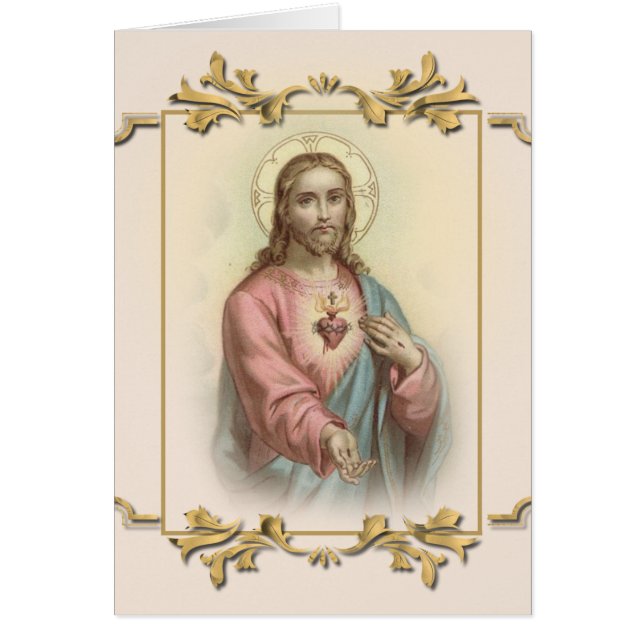 Religioso Sagrado Corazón Jesús Oración Cristiana (Frente)