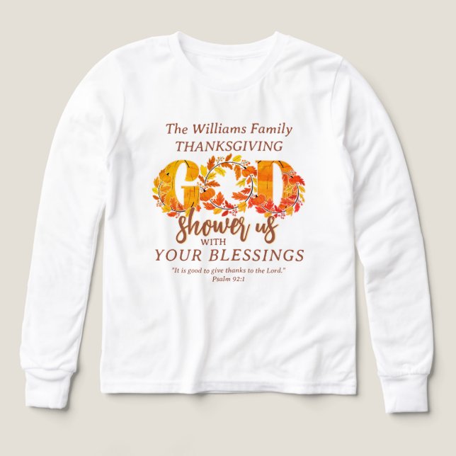 Religious Christian Thanksgiving Faith Bible Quote (Diseño frontal)