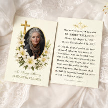 Religious Funeral Memorial Photo Prayer 