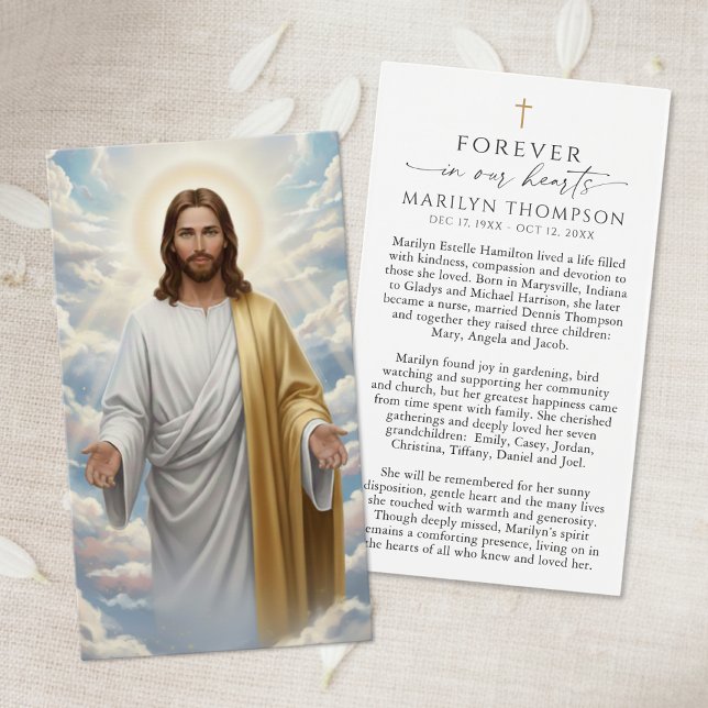 Religious Jesus Remembrance Funeral Prayer Card (Subido por el creador)