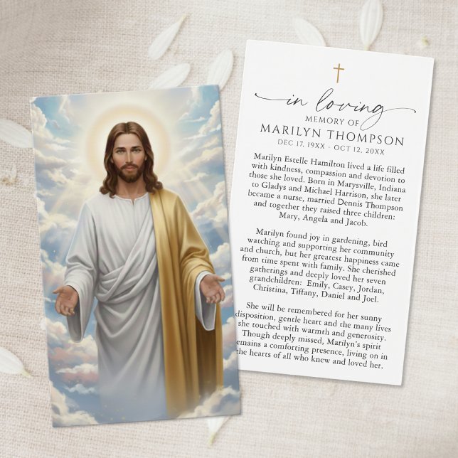 Religious Jesus Remembrance Sympathy Prayer Card (Subido por el creador)