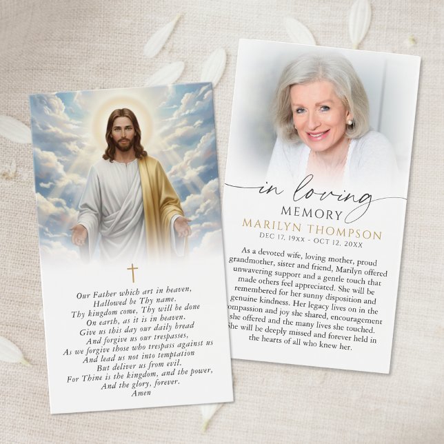 Religious The Lords Prayer Jesus Sympathy Card (Subido por el creador)