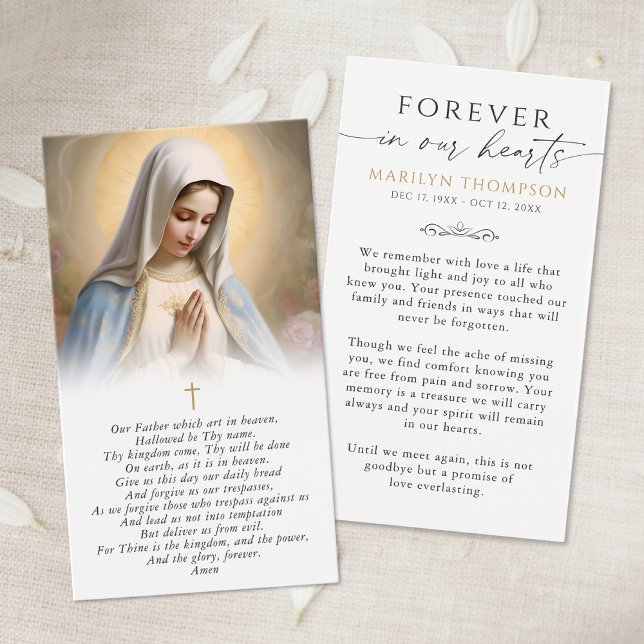 Religious Virgin Mary Photo Sympathy Prayer Card (Subido por el creador)