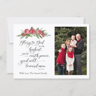 Religous Christmas Photo Card con Bible Verse