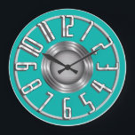Rellenar el reloj de pared Art Deco - Aqua<br><div class="desc">Streamline Art Deco Wall Clock - Aqua - Es hora de una explosión del pasado. Este reloj de pared retro se acentúa en tu lugar con un estilo art déco. ¡Parece increíble en el salón! Ilustraciones originales de Diane Dempsey. Vea más artículos de Navidades Retro en nuestra tienda: RetroChristmasCardCompany.com. Todas...</div>