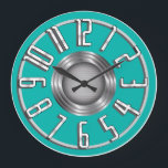 Rellenar el reloj de pared Art Deco - Aqua<br><div class="desc">Streamline Art Deco Wall Clock - Aqua - Es hora de una explosión del pasado. Este reloj de pared retro se acentúa en tu lugar con un estilo art déco. ¡Parece increíble en el salón! Ilustraciones originales de Diane Dempsey. Vea más artículos de Navidades Retro en nuestra tienda: RetroChristmasCardCompany.com. Todas...</div>