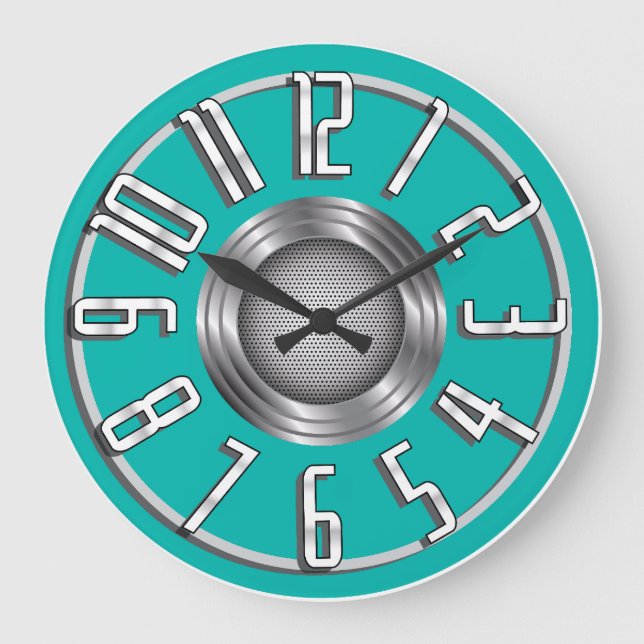 Rellenar el reloj de pared Art Deco - Aqua (Anverso)