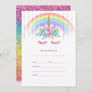 Rellenar invitación de unicornio