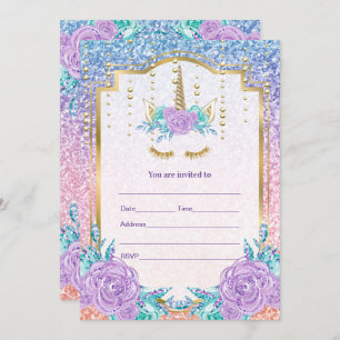 Rellenar invitación de unicornio