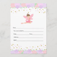 Rellenar invitación hada rosa dorado