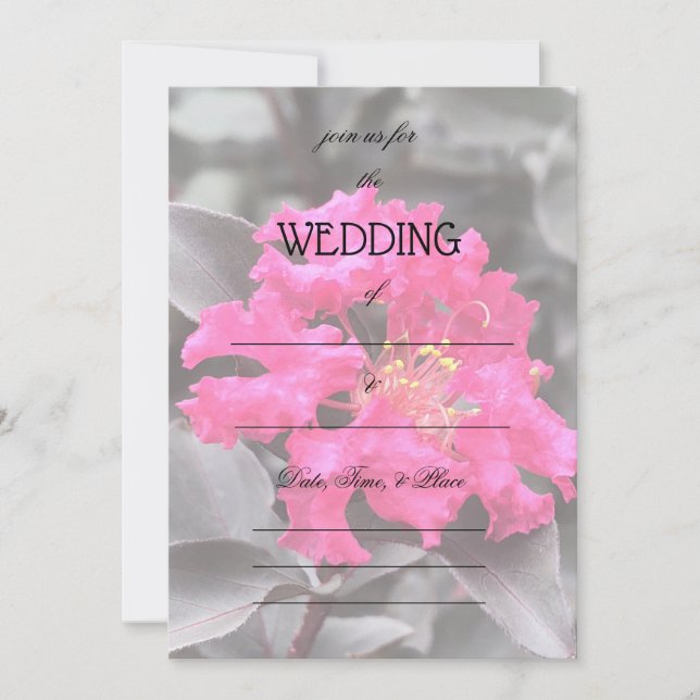 Rellenar la invitación a la boda floral en blanco (Anverso)