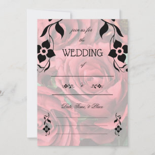 Rellenar la invitación a la boda floral en blanco