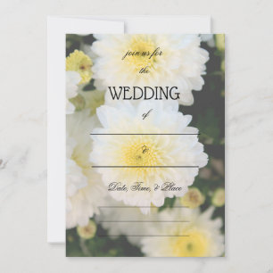 Rellenar la invitación a la boda floral en blanco