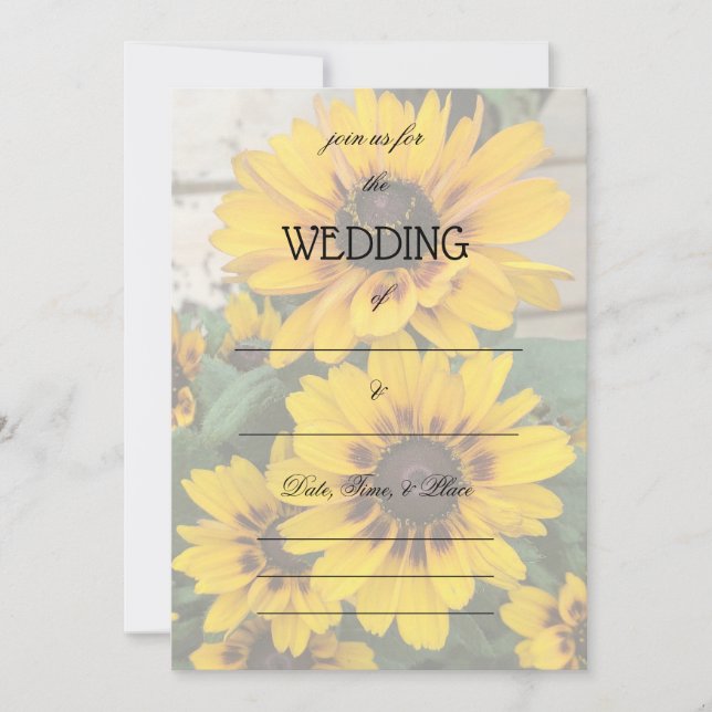 Rellenar la invitación a la boda floral en blanco (Anverso)