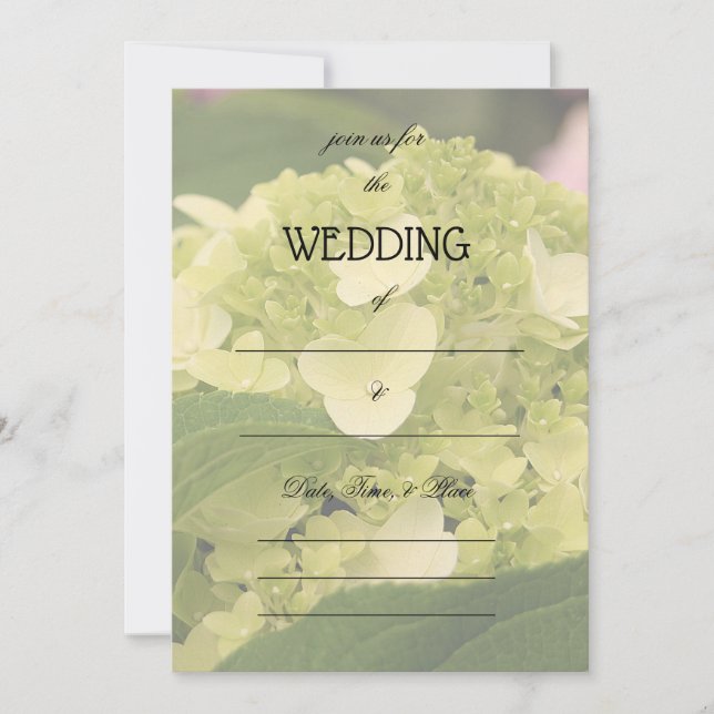 Rellenar la invitación a la boda floral en blanco (Anverso)