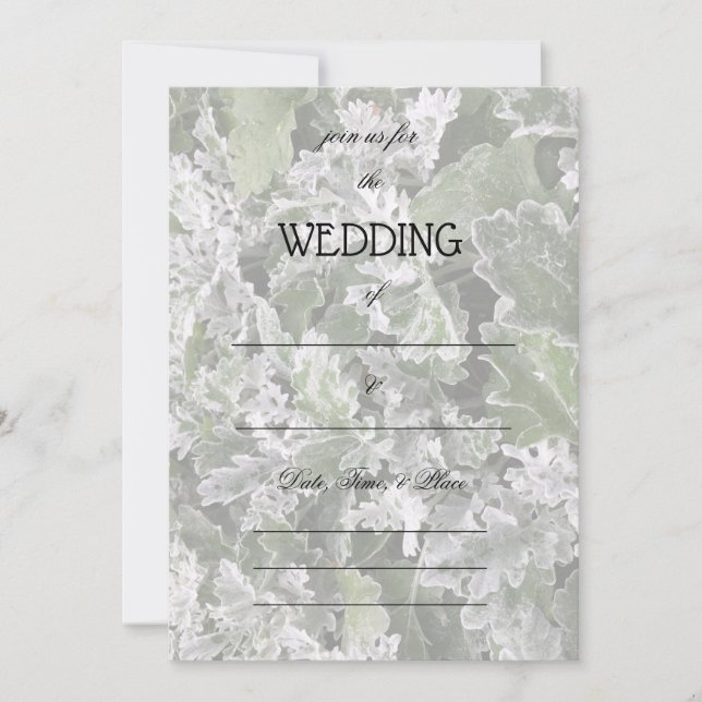 Rellenar la invitación a la boda floral en blanco (Anverso)