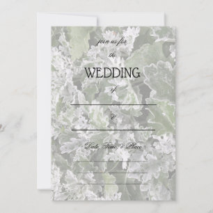 Rellenar la invitación a la boda floral en blanco