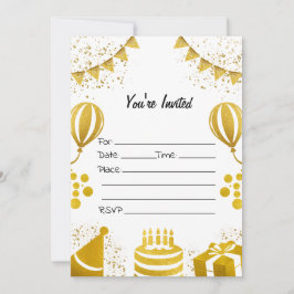 Rellenar La Invitación A Relieve metalizado dorado