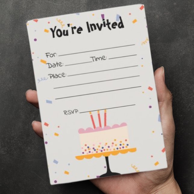 Rellenar la invitación de cumpleaños de Confetti e (Subido por el creador)