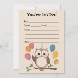 Rellenar La Invitación De Cumpleaños De Lechuza En