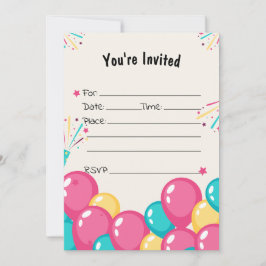 Rellenar La Invitación De Cumpleaños De Los Globos
